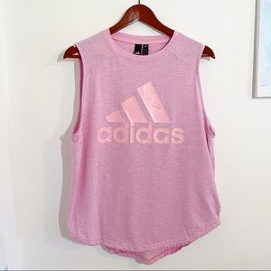 EUC Adidas Logo Muscle Tee - Pink, L